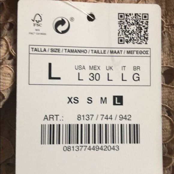 Zara Guipure Lace Ruffled Top in Pink Large - Picture 7 of 7